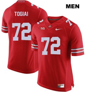 Men's NCAA Ohio State Buckeyes Tommy Togiai #72 College Stitched Authentic Nike Red Football Jersey ET20E76HG